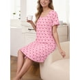 thumbnail image 5 of DAKIMOE Cotton Nightgowns for Women Soft Cotton Short Sleeve Night Shirts Womens Print Sleep Shirts Loose Comfy Pajamas Sleepwear, 5 of 7