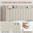 thumbnail image 4 of Yaheetech Velvet Upholstered Bed Frame with Charging Outlets & USB Ports, Full, Beige, 4 of 7