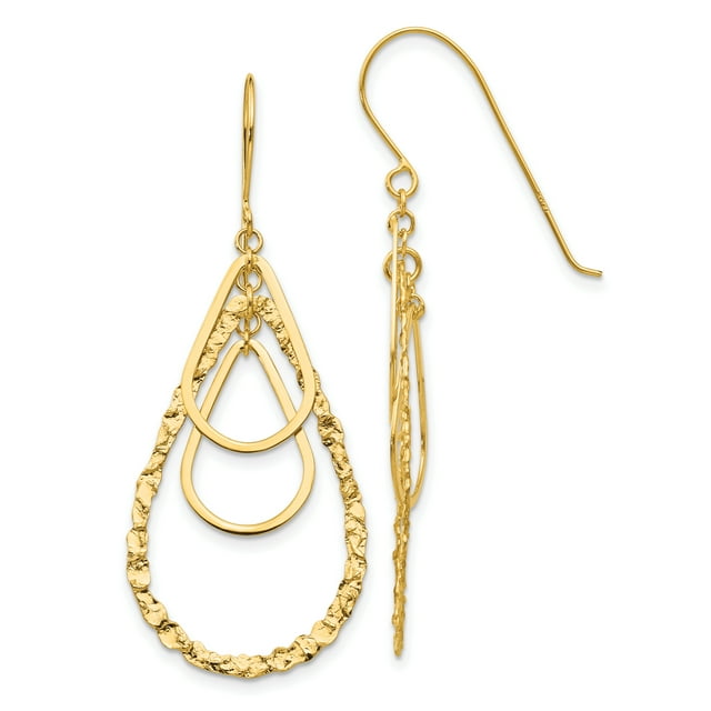 Boucles d'Oreilles Goutte d'Oreille en Or Jaune 14K
