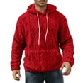 thumbnail image 6 of gbyLJF Men's Fuzzy Hoodie Fleece Long Sleeve Hooded Pullover Sweaters Warm Winter Solid Color Soft Comfy Sweatshirts with Pocket, 6 of 7