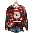 thumbnail image 3 of DDAPJ pyju Ugly Christmas Sweatshirts for Women Crewneck Long Sleeve Shirt Xmas Holiday Party Pullover Tops Fall Fashion Outfits Multicolor XXL, 3 of 8