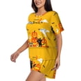 thumbnail image 4 of Vsdgher Happy Halloween1 Pattern Womens Pajamas 2 Piece Short Sleeve Sleepwear Set,Summer Soft Pajamas Set Casual Lounge Sets, 2-Piece Pj -4X-Large, 4 of 8