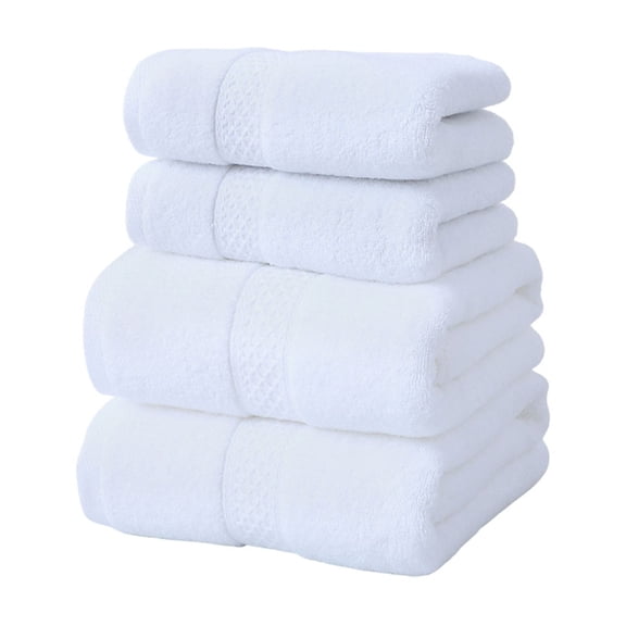 Deeceymbur 4Pcs Cotton Plain Gift Set Towel Multicolor Soft Absorbent Household Bath Towel
