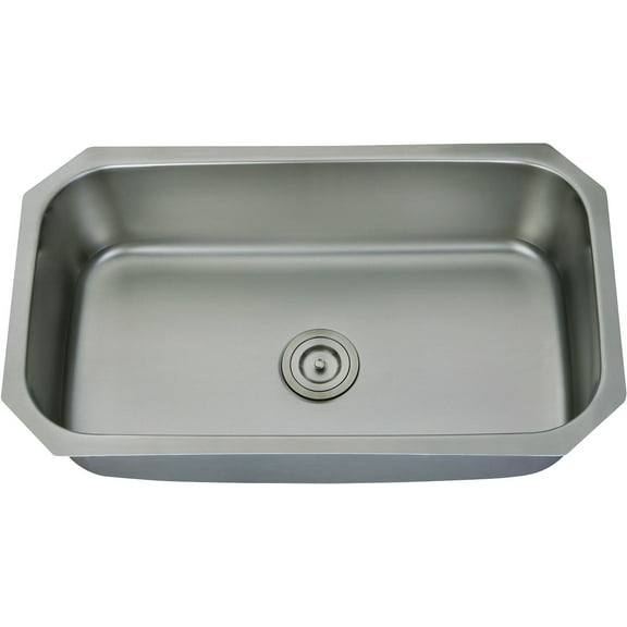 16 Gauge Single Undermount 31 inch Kitchen Sink Extra Thick Stainless Steel