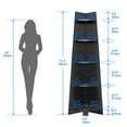 thumbnail image 5 of Dextrus 70.9"Corner Shelf with Led Light, 5 Tier Corner Bookcase & Bookshelf, White Open Display Shelving, Storage Rack Ladder Wood Shelf for Living Room, Home Office, Black, 5 of 6