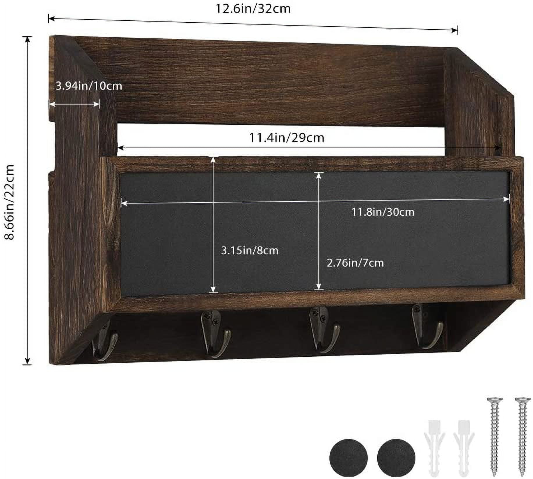 Wall Shelf Organizer with Hooks and Mail Slot - Back2School 2015