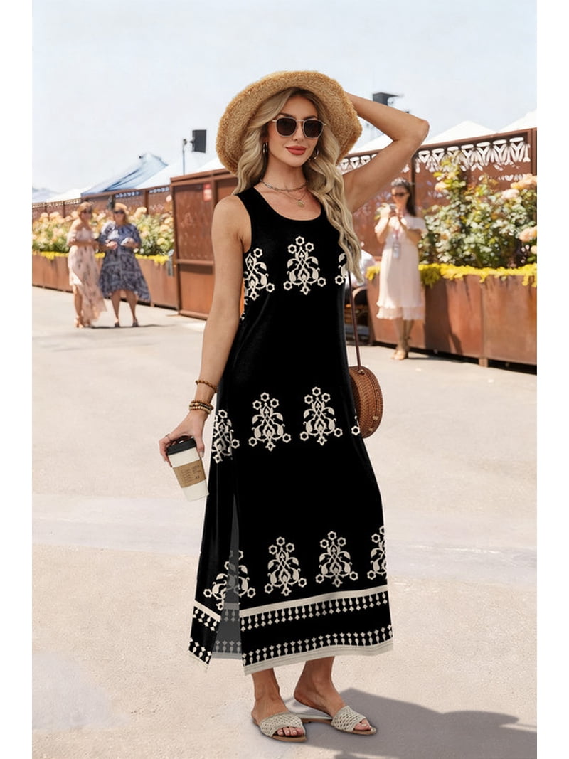 maxi dress beach vacation Cupshe Vacation Pending Tropical Maxi Dress - Multi