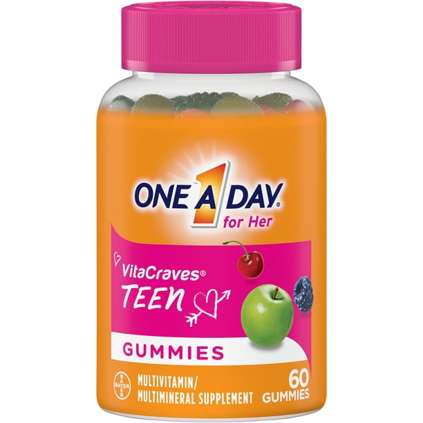 One A Day Vitacraves Teen For Her Multivitamin Gummies 60 Count