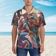 thumbnail image 2 of Logiee Fantasy Colorful Beast Print Mens Hawaiian Shirts,Loose-Fit Short Sleeve Button Down Tropical Aloha Beach Shirt,Summer Vacation Wedding Tops,XX-Large, 2 of 7
