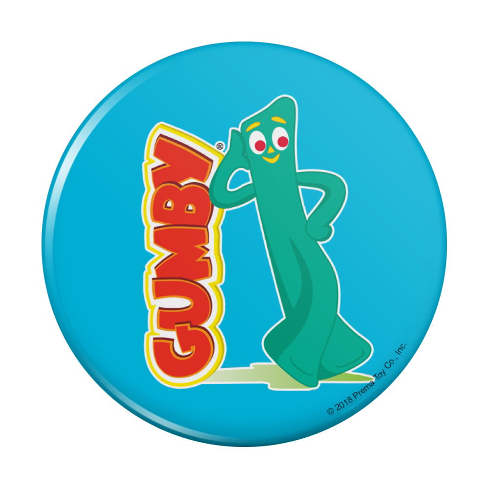 Graphics and More - Gumby Leaning on Logo Pinback Button Pin - Walmart ...