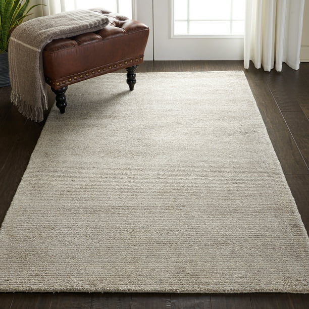 Nourison Weston Contemporary Solid Oatmeal Area Rug