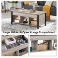 thumbnail image 6 of Alden Design 47.5" Lift Top Coffee Table with 3 Storage Compartments for Living Room, Rustic Gray, 6 of 10