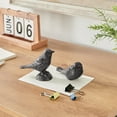 thumbnail image 4 of Brown Cast Iron Set of 2 Bird Sculptures - Tabletop Desk Ornaments or Decorative Paperweights, 4 of 9