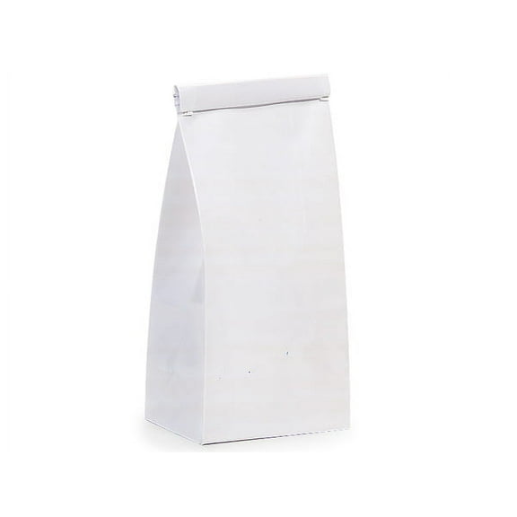 Pack of 1000, Solid 1/2 Lb White Coffee Bags 3-3/8"X2.5"X7-3/4" For Food Packaging