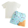 thumbnail image 6 of Trikvn Toddler Boys Casual Shorts Outfit Sports Sweet Print Top and Loose Fit Elastic Waist Shorts Set Lightweight Breathable for Summer Vacation Beach Lounge Wear, 6 of 7