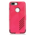 thumbnail image 2 of EagleCell Advanced Armor Hard Plastic/Soft TPU Rubber Dual Layer [Shock Absorbing] Hybrid Case Cover w/Stand/Holster For Apple iPhone 7 Plus/8 Plus - Hot Pink/Black, 2 of 4