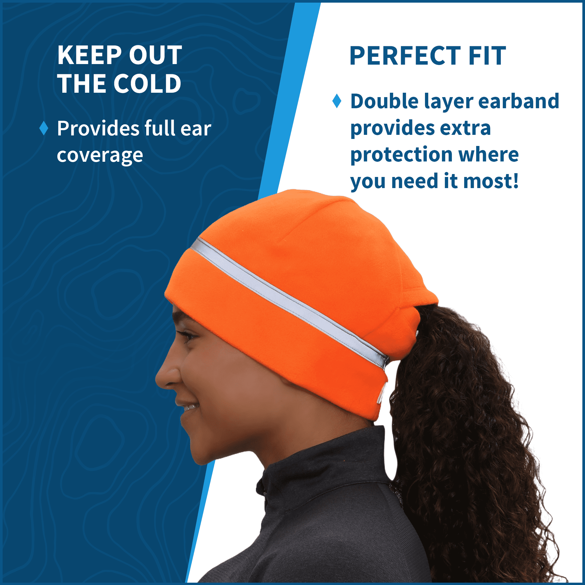 Ponytail Hat for Women - Reflective Winter Hat with Ponytail Hole for Workouts Women main image 3