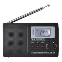 Mini Radio FM/AM/SW/LW/TV Sound Full Band Receiver Pocket Portable Alarm Clock Stereo Radio with 3.5mm Earphone