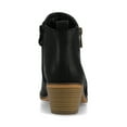 thumbnail image 4 of Journee Womens Rebel Outside Zip Stacked Heel Booties, 4 of 10