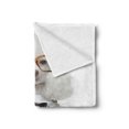 thumbnail image 2 of Poodle Soft Flannel Fleece Throw Blanket, Groomed Doggie in a Tuxedo and Glasses Sitting, Cozy Plush for Indoor and Outdoor Use, 70" x 90", White Dark Grey Coconut, by Ambesonne, 2 of 5