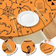 thumbnail image 4 of festive Halloween Pumpkin Elastic Round Tablecover - 44 Inch Fitted Design for Kitchen Dining Table Party Supplies, 4 of 6