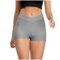 thumbnail image 3 of Ahuyic Athletic Shorts for Women,Womens Running Shorts,Women High Waist Hip Stretch Fitness Wrinkled Drawstring Biker Shorts Yoga Pants Shorts, 3 of 6