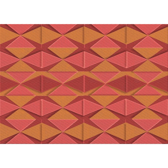 Ahgly Company Machine Washable Indoor Rectangle Transitional Bright Orange Area Rugs, 4' x 6'