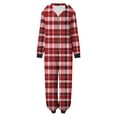 thumbnail image 5 of Christmas Pajamas Long Sleeve Jumpsuit Plaid Zipper Reindeer Ear Hoodie Jumper Classic Printed Onesies Pjs Sleepwear, Baby, 9 Months, 5 of 7