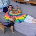 thumbnail image 3 of Colorful Rainbow Tie Dye Spiral Pattern Wearable Oversized Blanket,Wearable Blanket Hoodie for Adults,Cozy Hooded Blankets with Super Pockets,Super Warm Fuzzy Pullover for Women & Men, 3 of 6