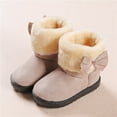 thumbnail image 4 of JUSLIO Girls Shoes Girls Boots Soft Sole Snow Boots Bow (Toddler/Little Kid/Big Kid) Shoes 34(US:1) Gray, 4 of 5
