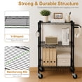 thumbnail image 5 of Hyper Tough 3-Tier New Multipurpose Rolling Cart, Black Color, 495lbs Load Capacity, 5 of 9