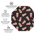 thumbnail image 3 of Vsdgher Popcorn Print Leather Coasters for Drinks, Durable Drink Coasters 4 Set for Tabletop Protection, Luxurious Home Décor and Housewarming Gift-Octagon, 3 of 6