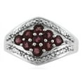 thumbnail image 2 of Carillon Cluster 925 Sterling Silver Round 3 MM 0.96 Ctw Precious Garnet Women Promise Ring Size US- 11.5, 2 of 7