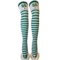 thumbnail image 4 of ZPAQI Irish Saint Patricks Day Thigh High Stockings Green Shamrock Clover Striped Print Over Knee Long Socks Festival Tights, 4 of 21