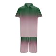 thumbnail image 1 of toraway Ensembles pour Hommes Manches Longues Mode Décontractée Costume Imprimé Rayures Dégradées TTTG, 1 of 4