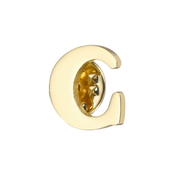 Uxcell Letter Lapel Pins, Initial Alphabet Letter C Collar Pins Brooch for Women Men Shirt Dress Suits, Gold Tone