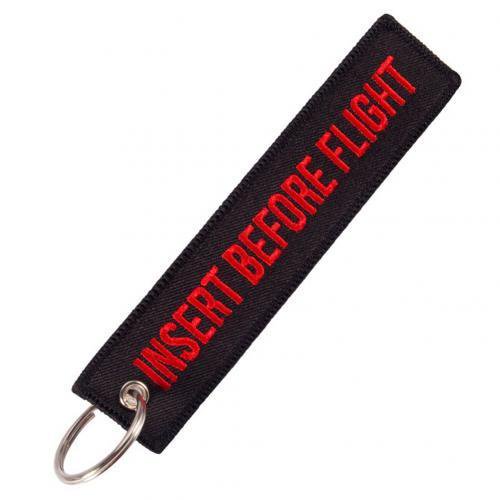 Eliminar Antes De Vuelo Bordado Llavero Especial Etiqueta De Equipaje Roja Para Regalos De Aviación OEM huangjie unisex