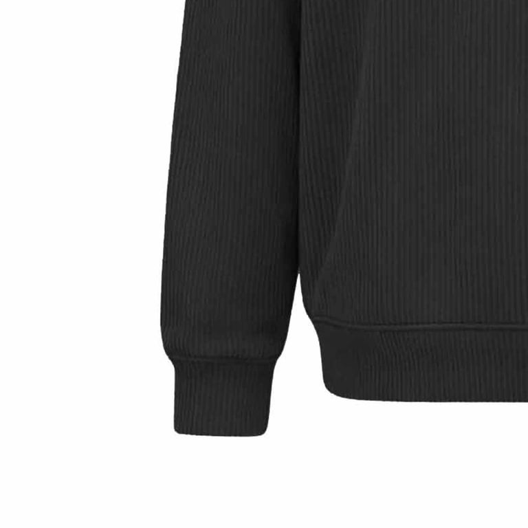 VSSSJ Mens Crew Neck Baggy Sweatshirts Corduroy Long Sleeve