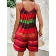 thumbnail image 2 of ZOELNIC Womens Summer Casual Print Sleeveless Rompers Loose Spaghetti Strap Shorts Jumpsuit with Pockets, XL, 2 of 5