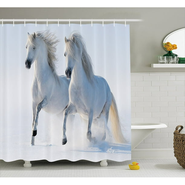 Winter Decorations Shower Curtain by , Galloping Noble ...
