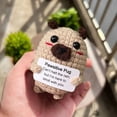 thumbnail image 4 of Toy Cute Knitted Dog Toy Active Crochet Lapdog Mini Animal Handheld Support Doll Emotional Encouragement Decoration Luck, 4 of 7