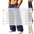 thumbnail image 3 of Men's Flare Casual Pants Loose Drawstring Elastic Waist Long Trousers, 3 of 9