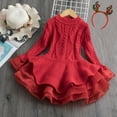 thumbnail image 3 of RIJOPUTY Toddler Christmas Tree Dress Smocked Christmas Dress Red and Green Christmas Girls New Years Dress Black and Red Dress Christmas Clothes, Red 3-4 Years, 3 of 4