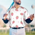 thumbnail image 5 of Lsque Hand Drawn Strawberry Pattern Mens Polo Golf Shirts Funny Graphics Shorts Sleeve Button Shirts Baseball T-shirt-XX-Large, 5 of 7