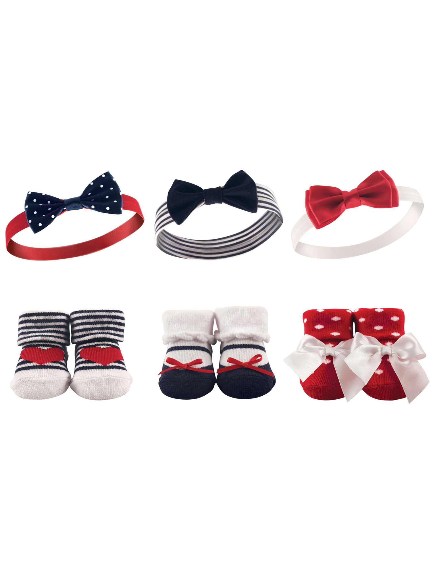 Hudson Baby Girl Headband & Socks Giftset, 6pc