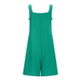 thumbnail image 2 of Combinaison pour Femmes, une-Pièce Décontractée Sans Manches à Encolure Carrée, Jambe Grand Courte, avec Boutons devant, Tissu en Polyester, pour Fête d'Anniversaire d'Été Ou Usage Quotidien, 2 of 5