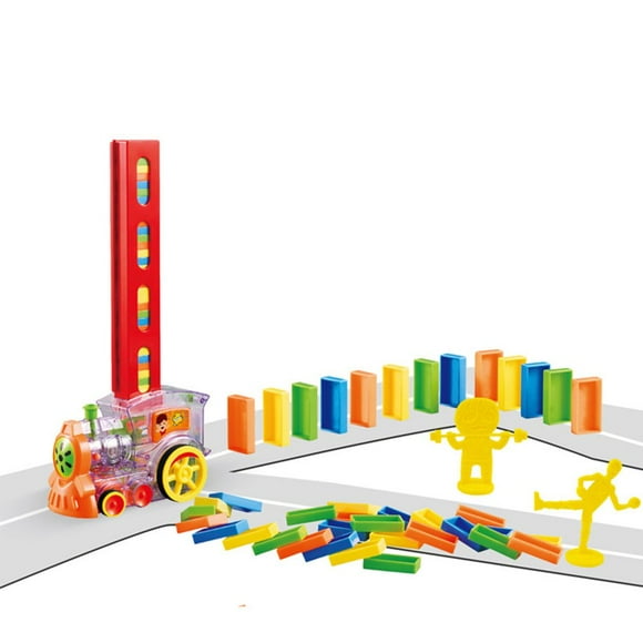 Domino Set Up Train 60Pcs Domino Train Toy Blocks Set with Lights and Sounds Creative Birthday Gifts for Kids