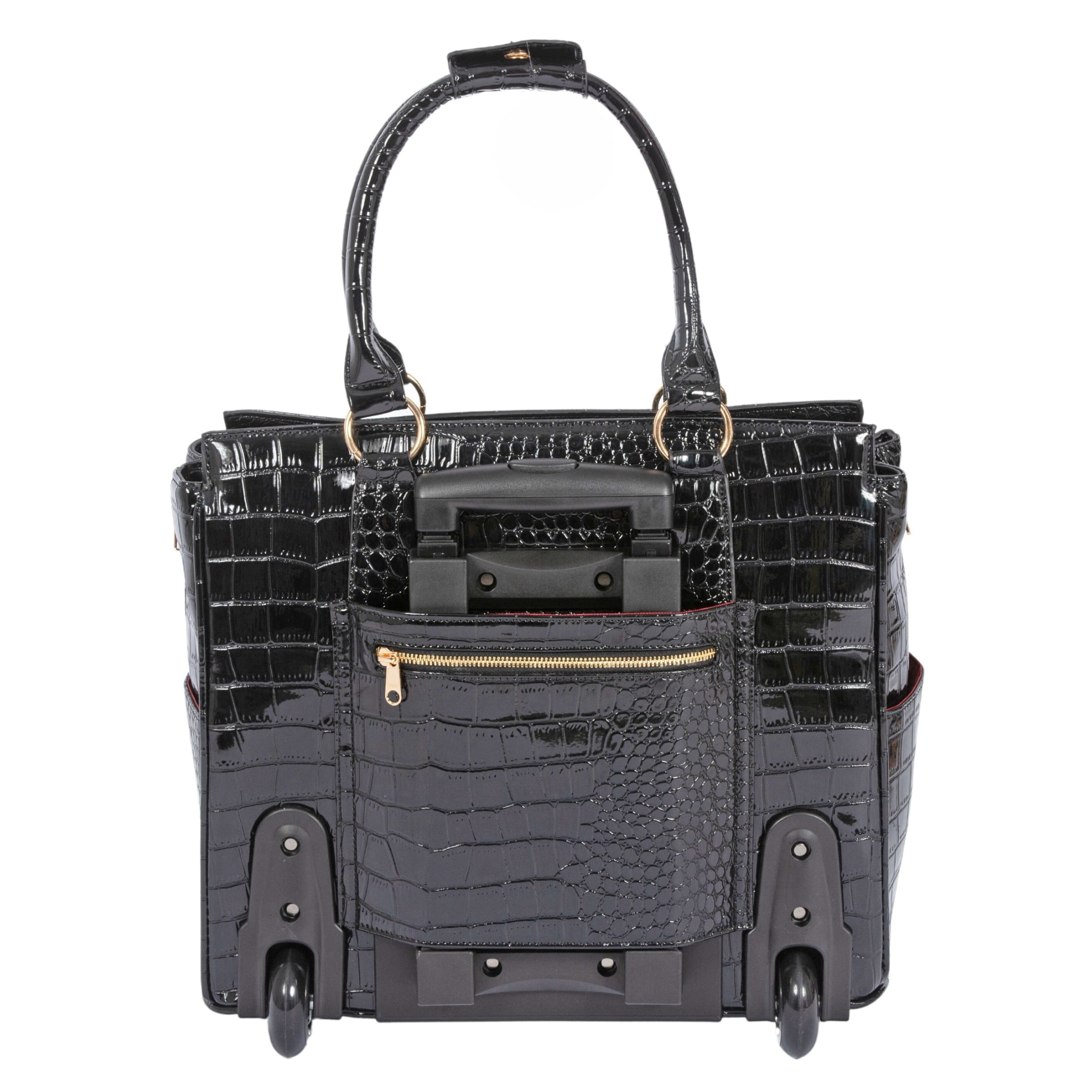 The Cosmopolitan Rolling Laptop Bag for Women | Designer Wheeled Briefcase | Fits 13-17" Laptops | Office Travel Computer Case | JKM & Company