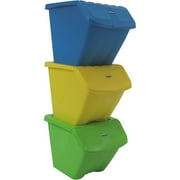 30 Gallon Stackable Recycle Storage Bins 3 PC Set