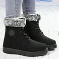 thumbnail image 2 of Dakaela Boots for Women 2025 Lace up Winter Snow Ankle Booties Fleece Lined Hiking Combat Work Boots, 2 of 7